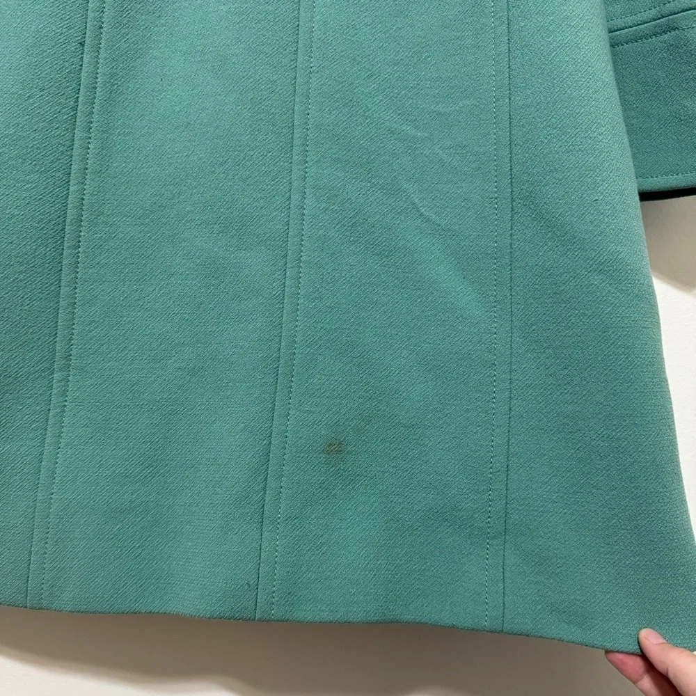 J Crew Classic Lady Day Coat Size 2 Wool Double Cloth Green
